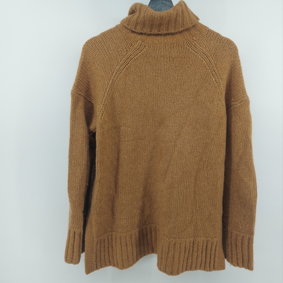 Everlane Wool Cotton Alpaca  Oversized Turtleneck Sweater Tan Size Small Oversiz - Picture 6 of 7